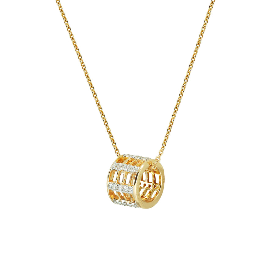 Kavant & Sharart Twist Reflection Pendant Necklace - Yellow Gold - Necklaces - Broken English Jewelry front view