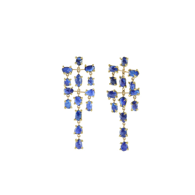 Blue Sapphire Chandelier Earrings