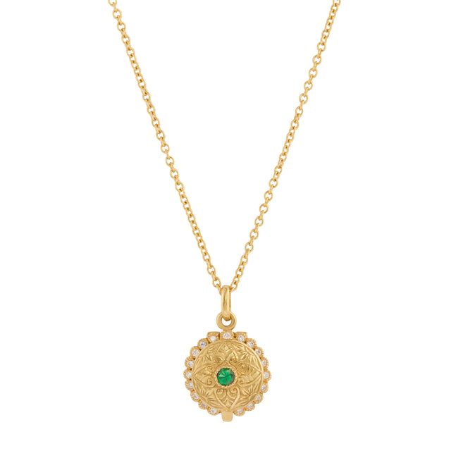 Emerald Mini Locket Necklace