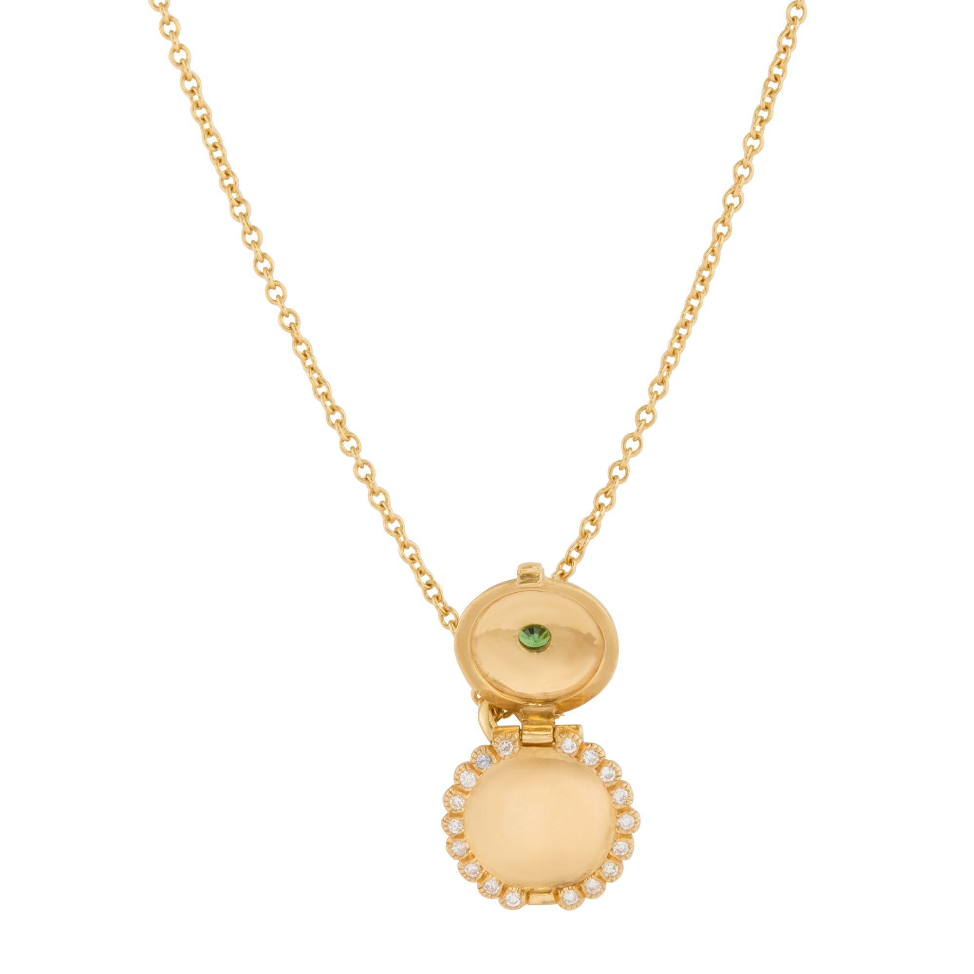 Emerald Mini Locket Necklace