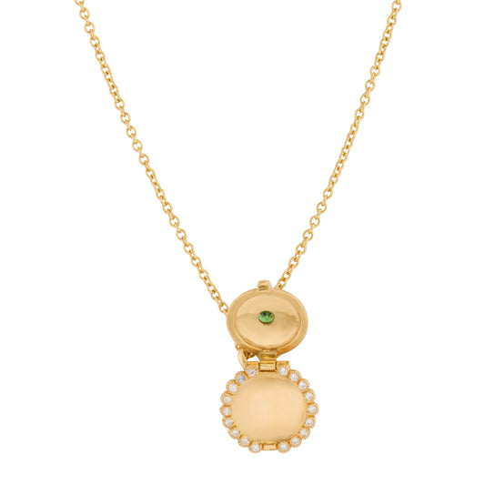 Emerald Mini Locket Necklace