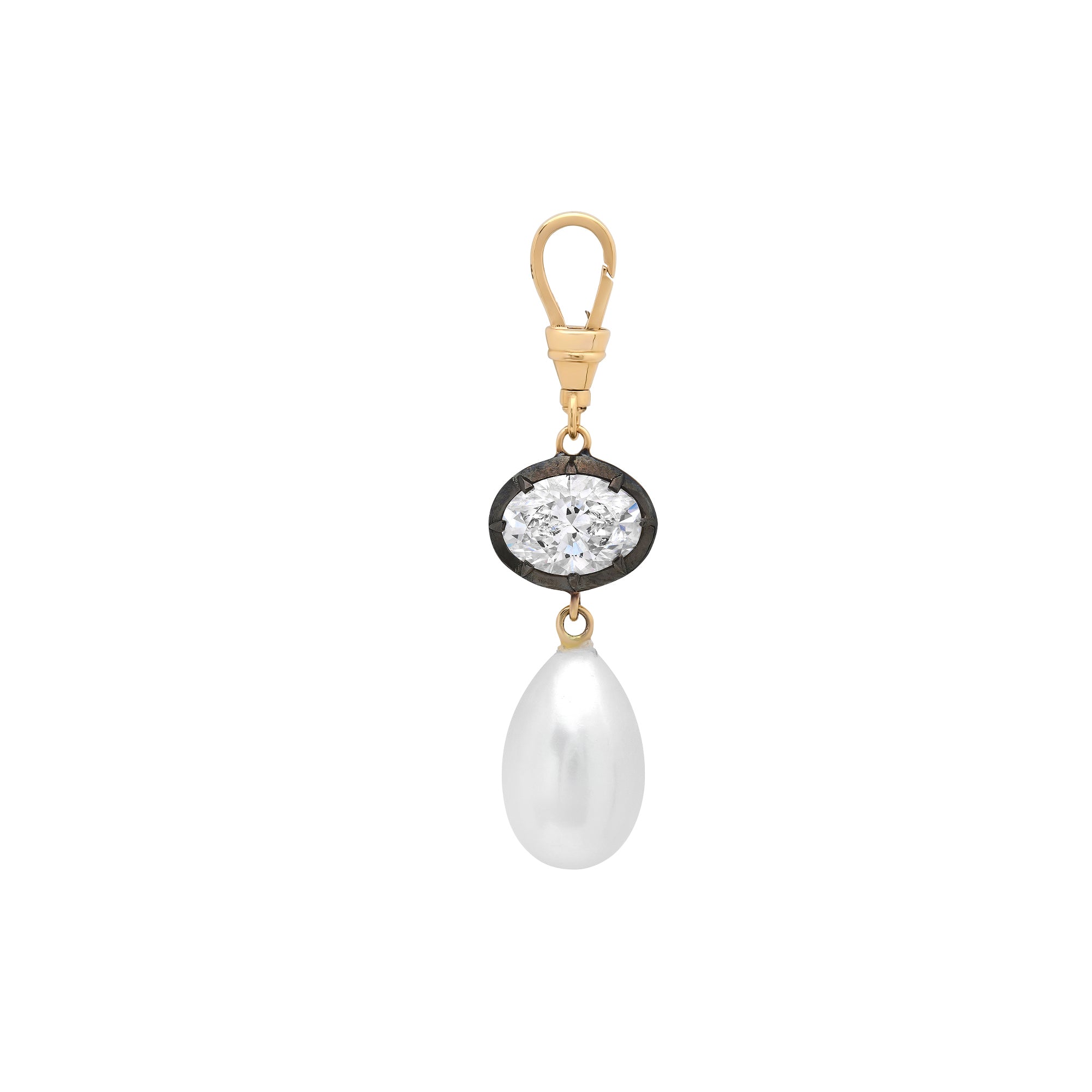 La Mer Pearl and Diamond Drop Pendant