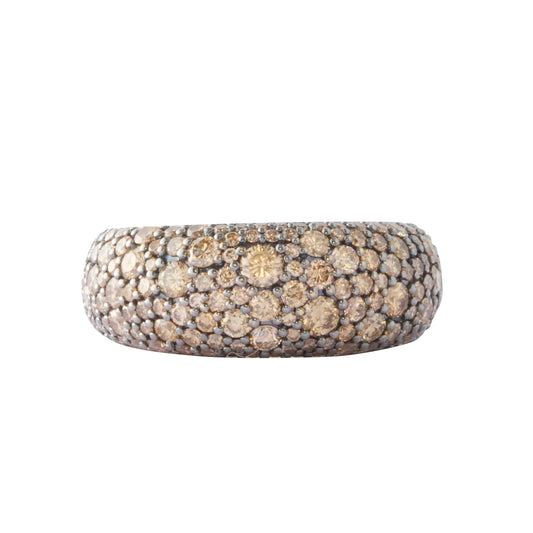 Pave Cognac Diamond  Black Rhodium
Plated Bombe Ring - Main Img