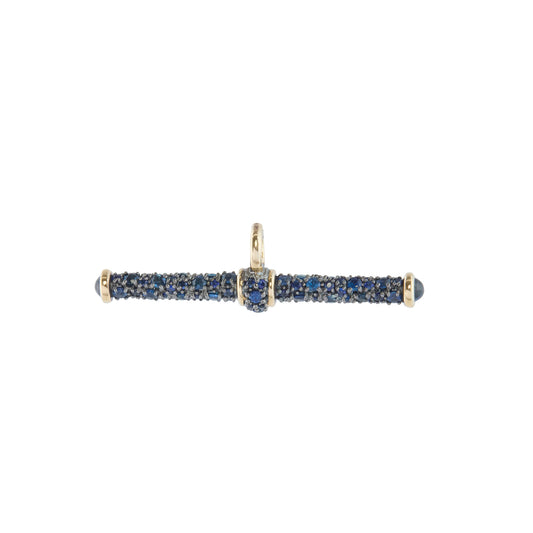Blue Sapphire T-Bar Pendant - Main Img