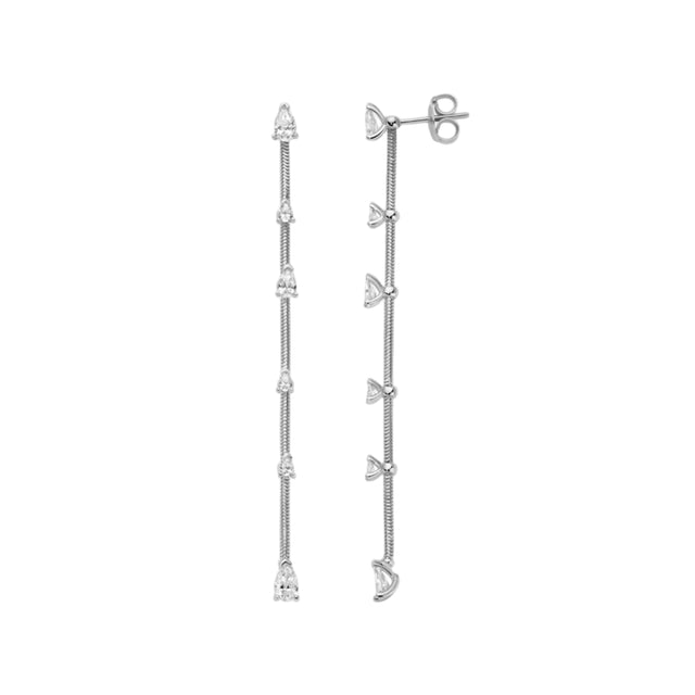 Diamond Scattered Drop Earrings