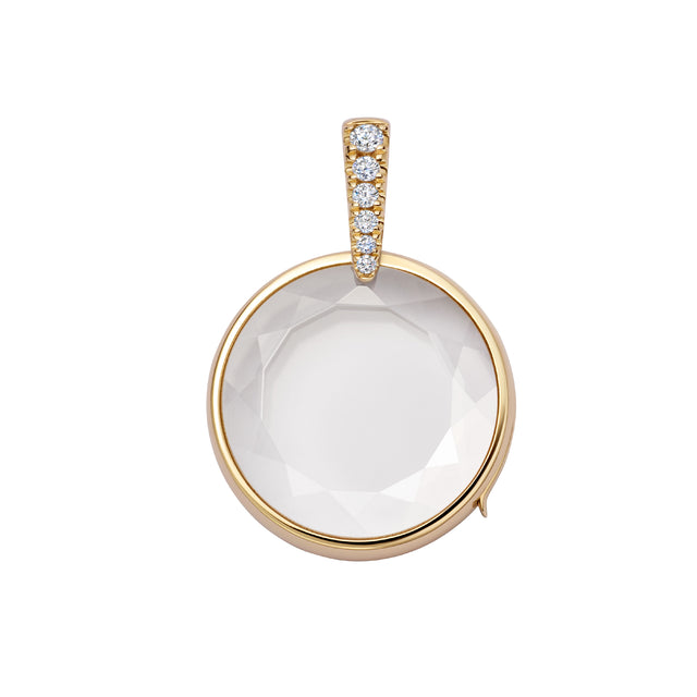 Diamond Lyra Round Locket Pendant