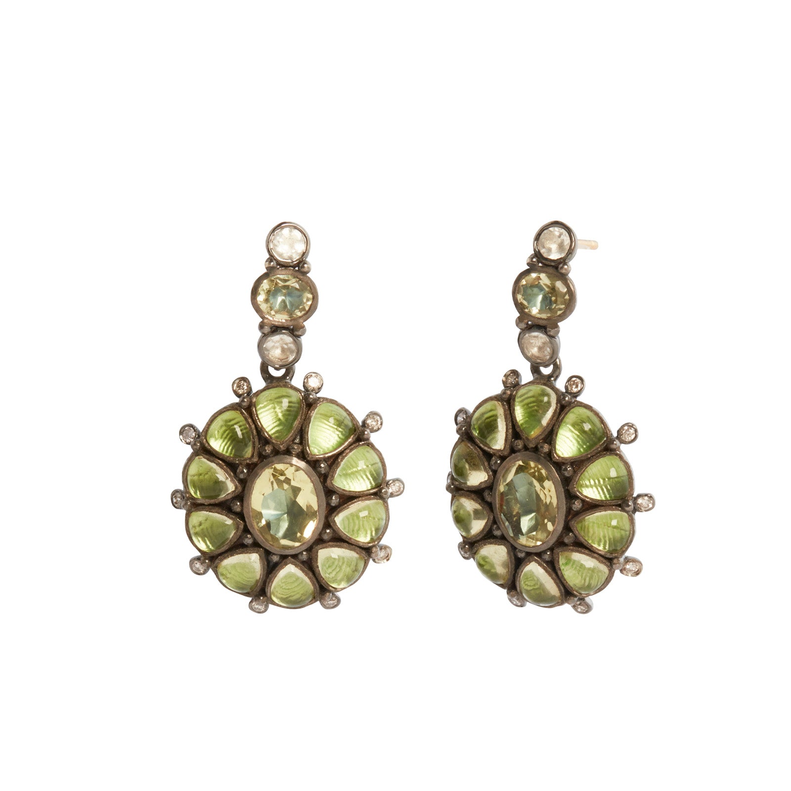 Larkspur & Hawk Luzia Princesa Cluster Drop Earrings - Earrings - Broken English Jewelry front and angled view