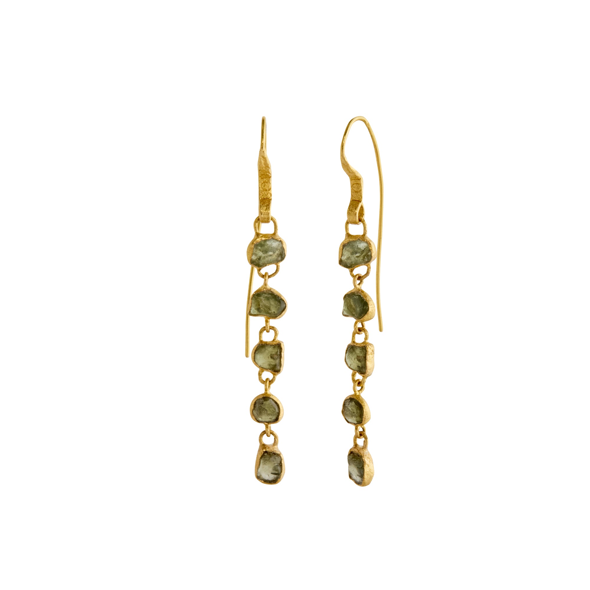 Raw Sapphire Drop Earrings