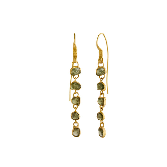 Raw Sapphire Drop Earrings - Main Img