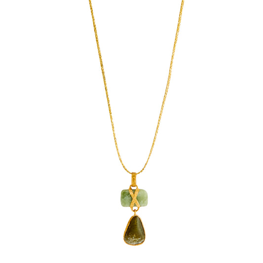 Double Drop Jade Necklace - Main Img