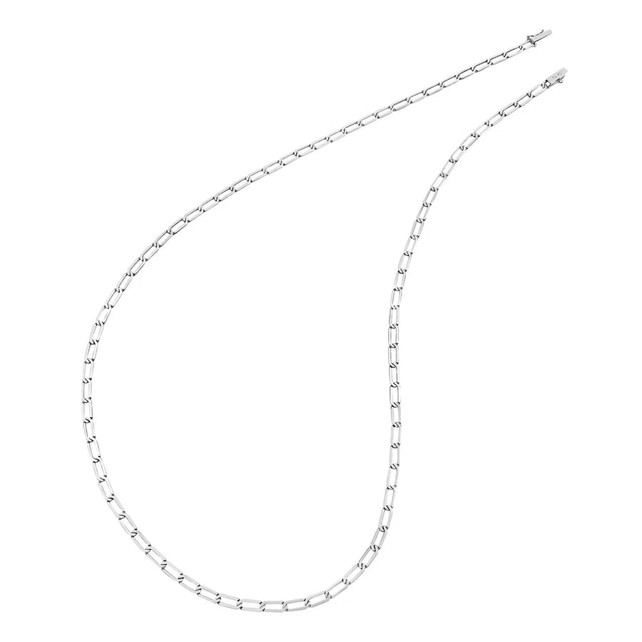 Prasi Mangueira Mini Fatto a Mano Chain - White Gold - Necklaces - Broken English Jewelry, top view
