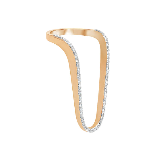 Half Pave Diamond Aurora Ring