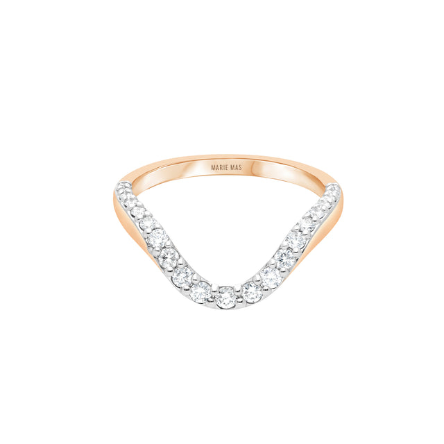 Half Pave Diamond Grand Halo Ring