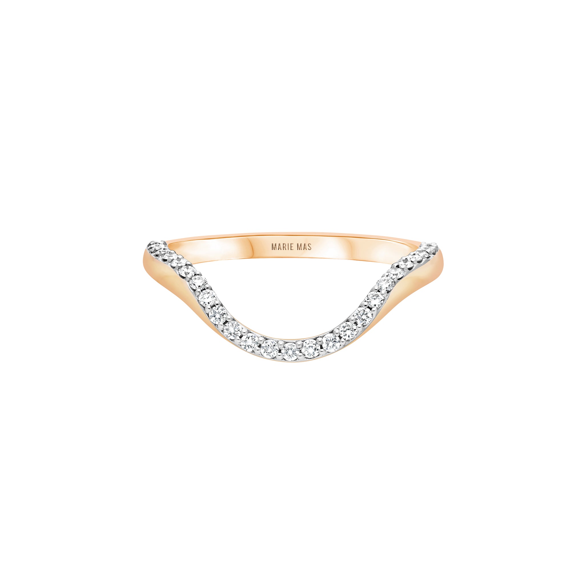 Half Pave Diamond Halo Ring