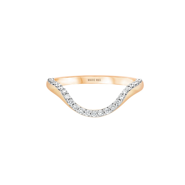 Half Pave Diamond Halo Ring