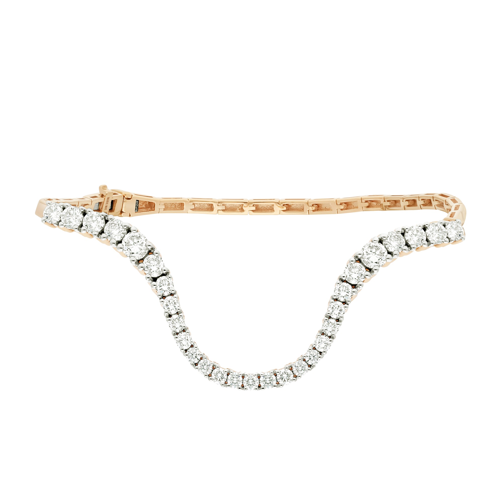 Half Pave Diamond Radiant Bracelet