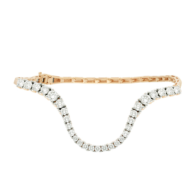 Half Pave Diamond Radiant Bracelet
