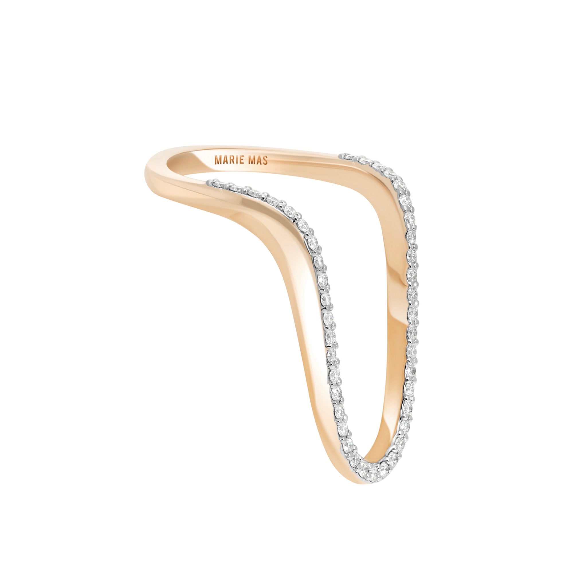 Half Pave Diamond Radiant Ring