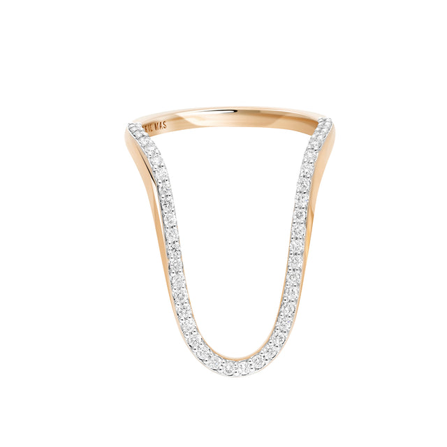 Half Pave Diamond Radiant Ring