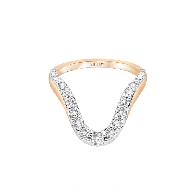 Half Pave Diamond Grand Aura Ring
