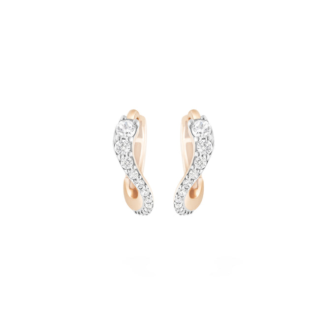 Diamond Mini Caustic Light Hoop Earrings