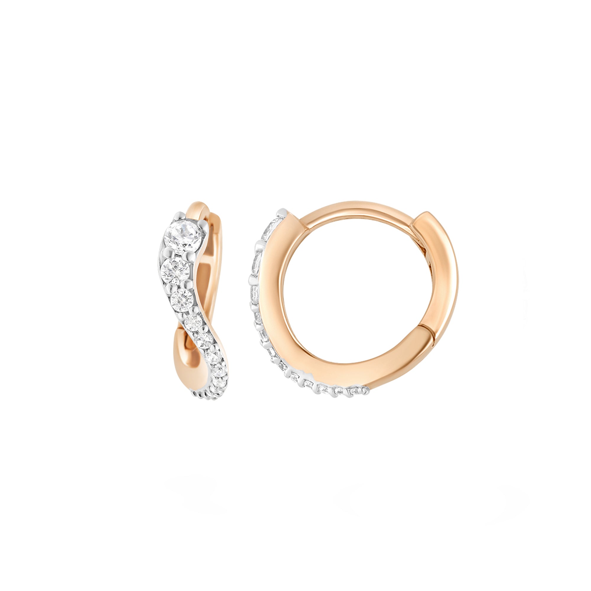 Diamond Mini Caustic Light Hoop Earrings