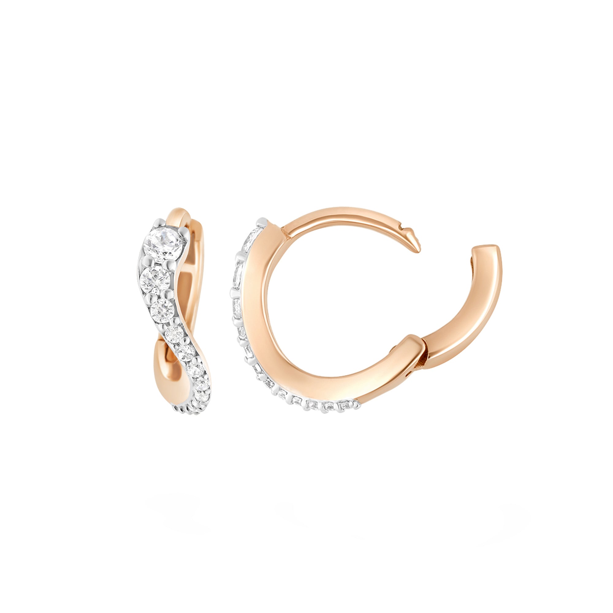 Diamond Mini Caustic Light Hoop Earrings