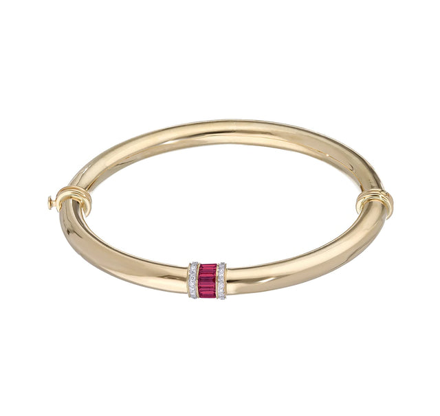 Moksh Diamond and Ruby Paro Bracelet - Bracelets - Broken English Jewelry