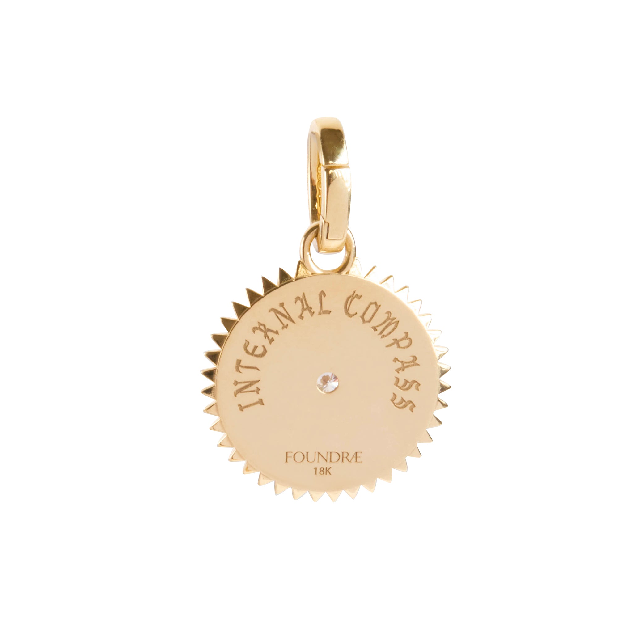 Black Petite Internal Compass Champleve Medallion with Annex Link