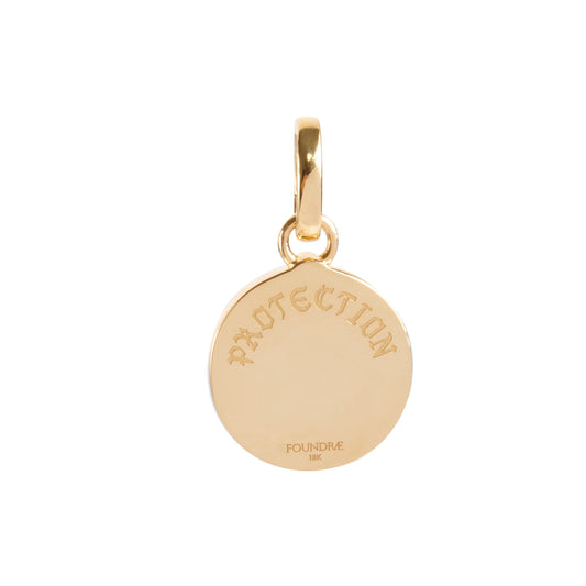 Emerald and Diamond Protection Baby Medallion Pendant