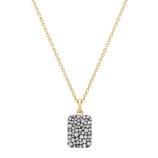 Diamond Medallion Tag Necklace - Main Img