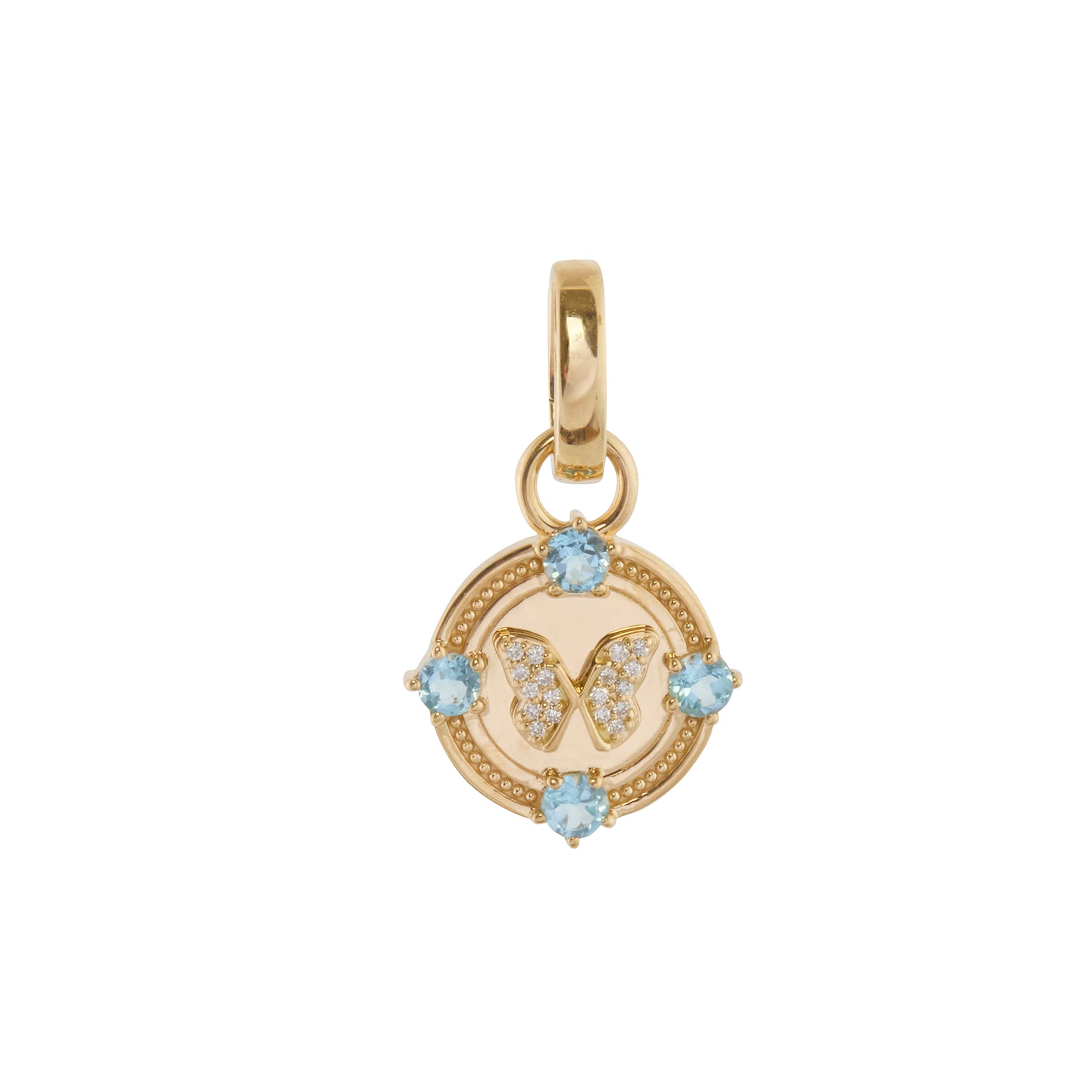 Foundrae - Diamond and Swiss Blue Topaz Reverie Medallion