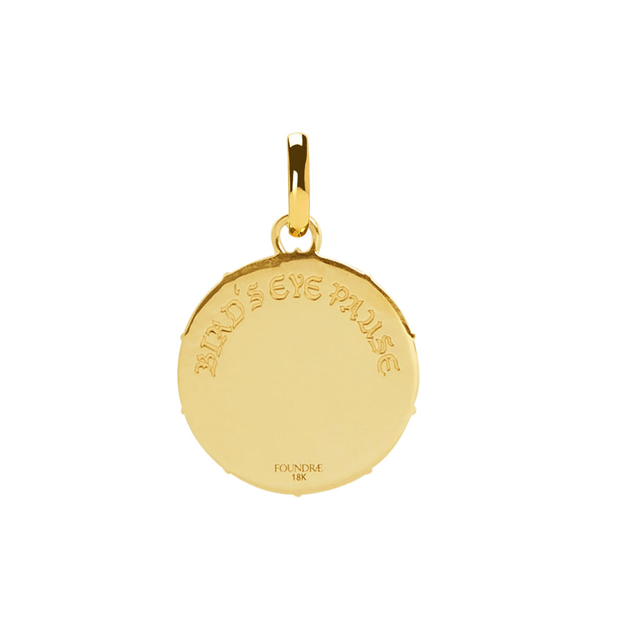 Foundrae Medium Garnet Pause Internal Compass Medallion - Charms & Pendants - Broken English Jewelry back view