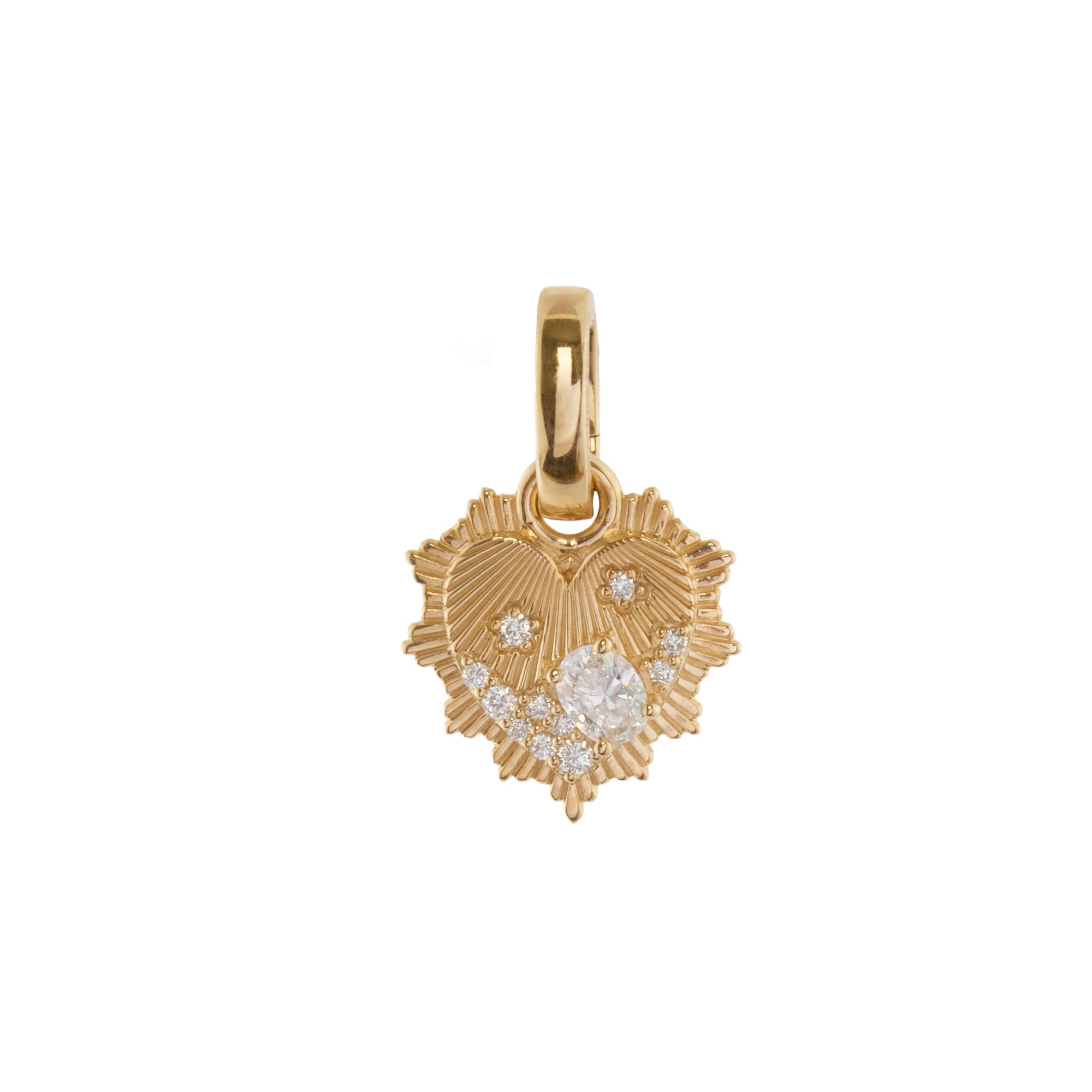 Foundrae - Diamond Heart Love Token Miniature Medallion with Annex Link