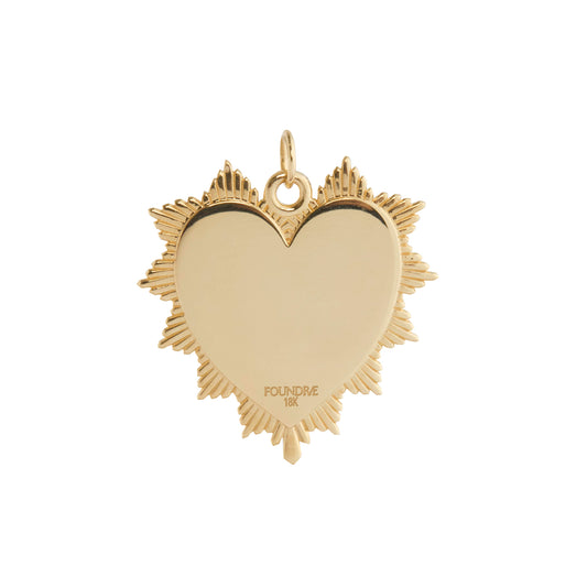 Encrusted Diamond Oversized Heart Love Token Medallion