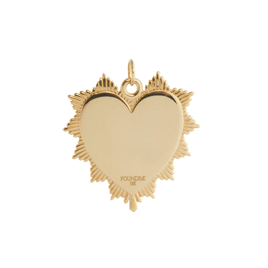 Foundrae - Encrusted Diamond Oversized Heart Love Token Medallion