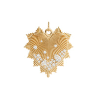 Foundrae - Encrusted Diamond Oversized Heart Love Token Medallion