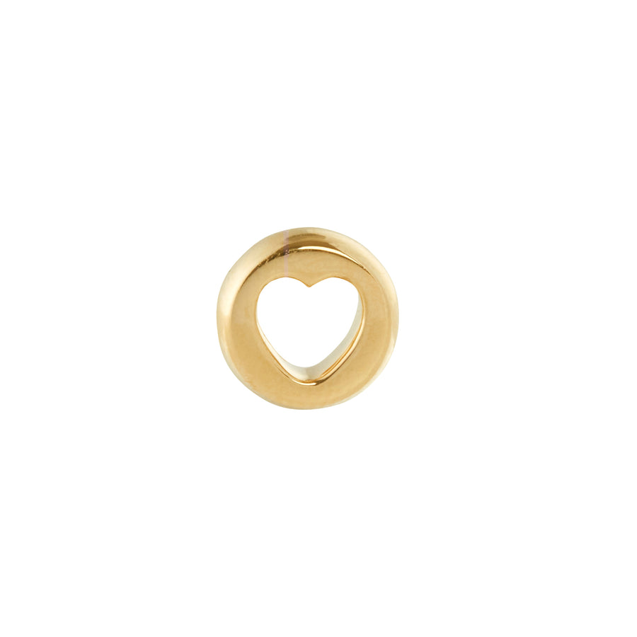 Foundrae Love Chubby Gold Heart Beat Charm, front view