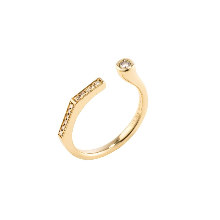 Hirotaka Multi Diamond Manhattan Cuff Ring - Rings - Broken English Jewelry angle view