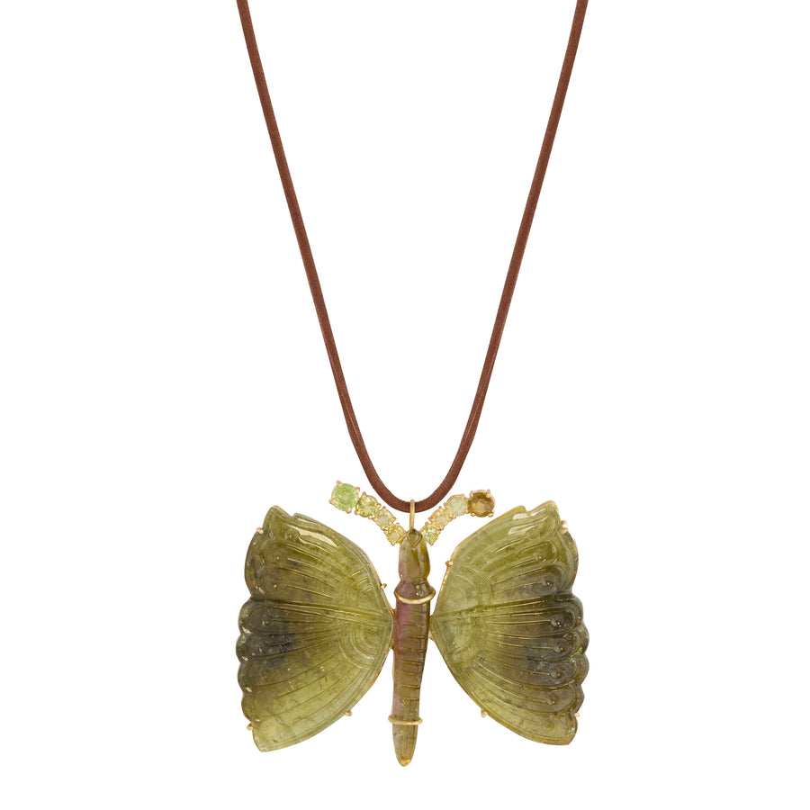 Butterfly Necklace with Sphene Antennae