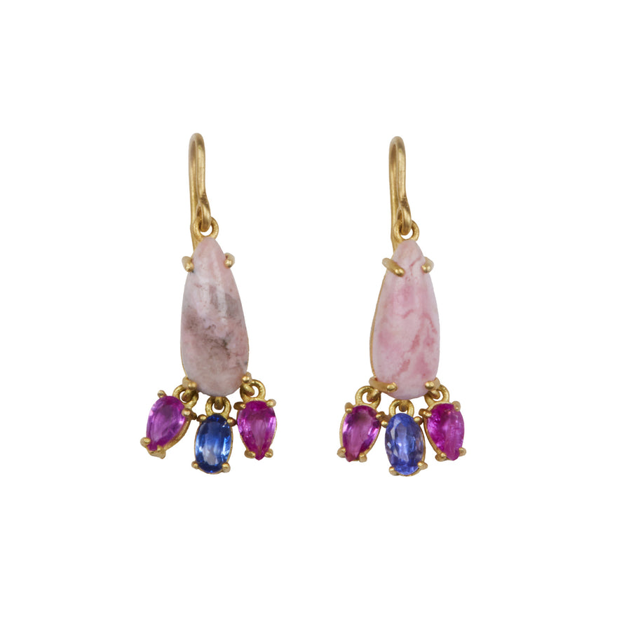 Marisa Klass Pink Opal Dangle Earrings - Earrings - Broken English Jewelry front view