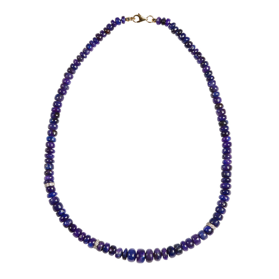 Marisa Klass Richterite and Diamond Bead Necklace - Necklaces - Broken English Jewelry