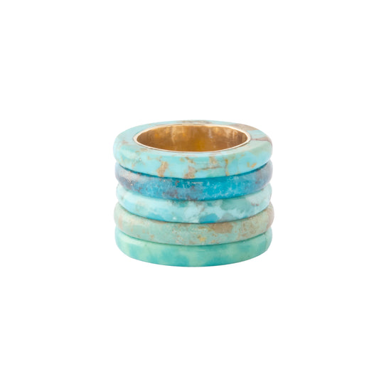 Turquoise Stack Ring - Gold Liner - Main Img