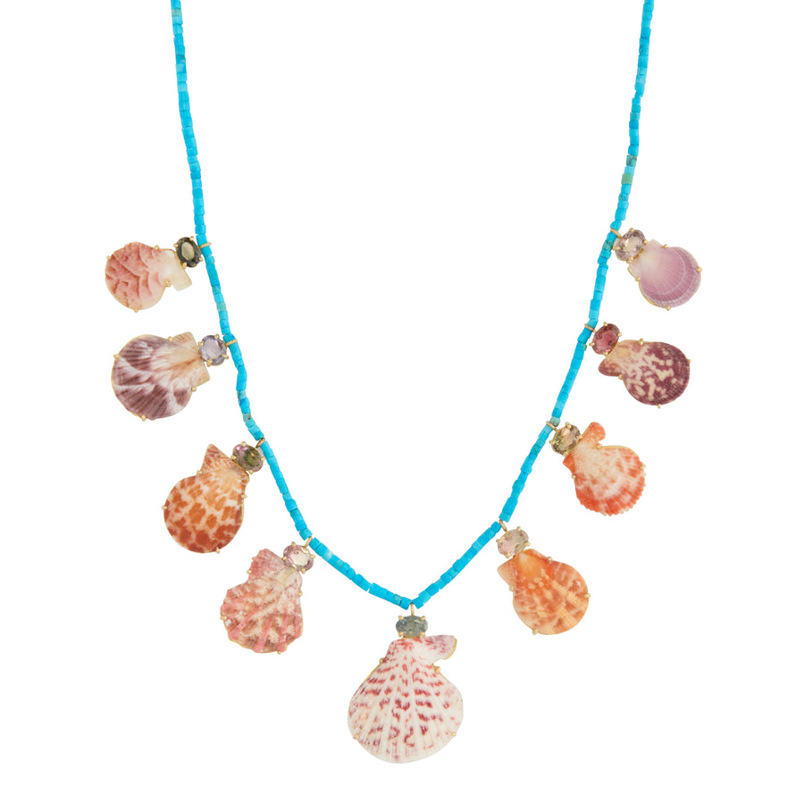 Turquoise and Rare Shells Beaded Necklace
