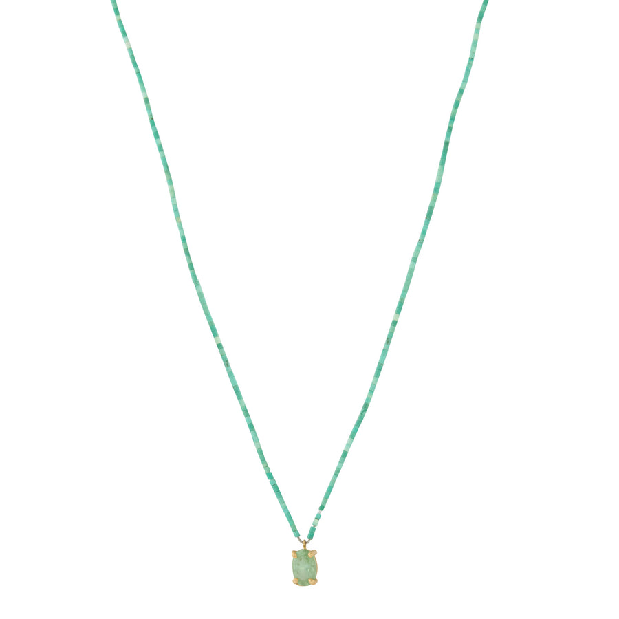 Marisa Klass Tiny Turquoise Beaded Blue Tourmaline Pendant Necklace - Necklaces - Broken English Jewelry