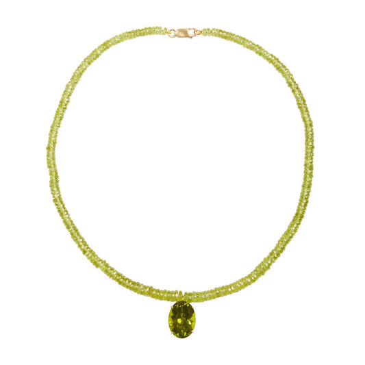 Tourmaline and Peridot Bead Necklace - Main Img