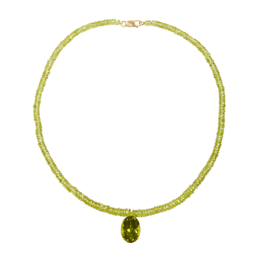 Marisa Klass Tourmaline and Peridot Bead Necklace - Necklaces - Broken English Jewelry top view