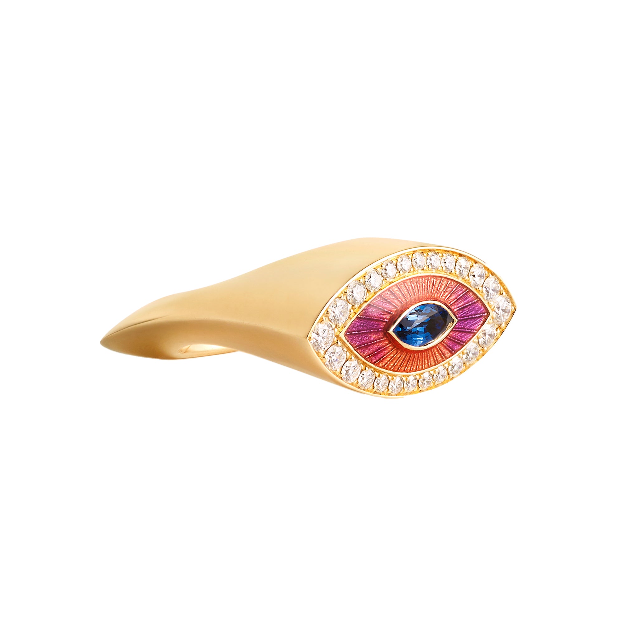 Diamond and Sapphire Evil Eye Ring