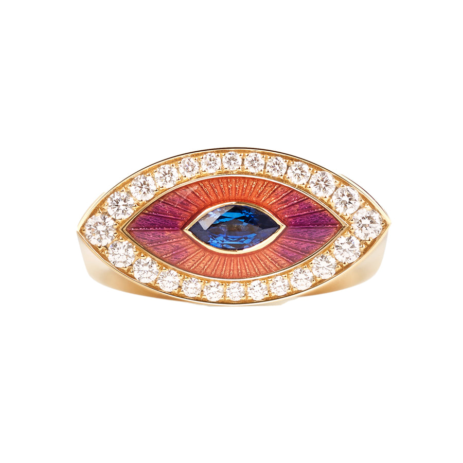 Diamond and Sapphire Evil Eye Ring