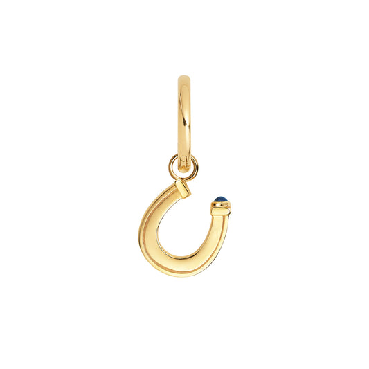 Baby Charm Horseshoe Earring - Sapphire - Main Img